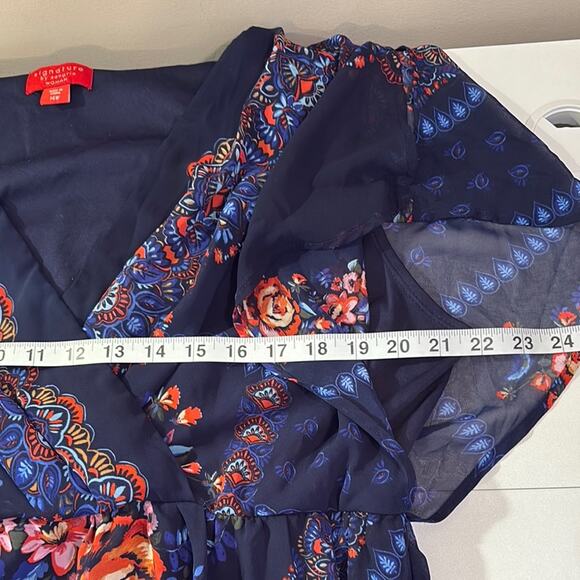 Signature by Sangria Navy Floral Dress - Picture 4 of 5